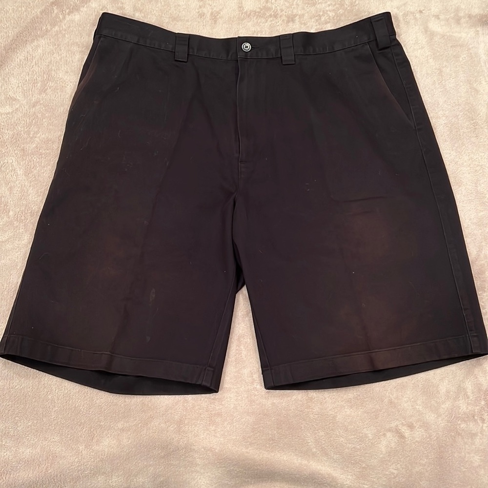 ASHWORTH GOLF COMPANY BLACK COTTON ZIP FRONT SHORTS SIZE 38